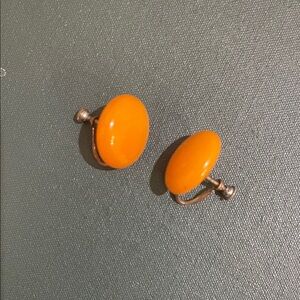 Vintage Butterscotch Clip-On Earrings